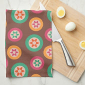 Retro Funky 70er Muster Geschirrtuch (Viertel Falte)