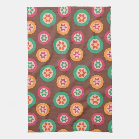 Retro Funky 70er Muster Geschirrtuch (Vertikal)