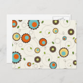 Retro Funky 70er Muster Postkarte (Vorne/Hinten)