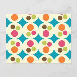 Retro Funky 70er Polka Dot Pattern Postkarte