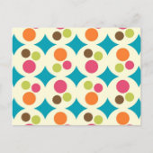 Retro Funky 70er Polka Dot Pattern Postkarte (Vorderseite)