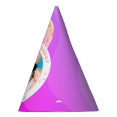 Retro Funky 90s Disco Ball Happy Birthday Foto Partyhütchen (Rechts)