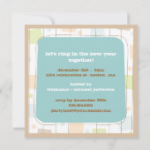 Retro Funky Block-Silvester-Party Einladung (Rückseite)