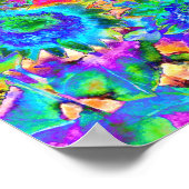 Retro funky Blue Sunflores Poster (Ecke)