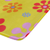 Retro Funky Blume Muster Gelb Cutting Board Schneidebrett (Ecke)
