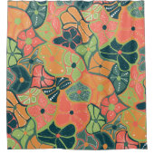 Retro Funky Blume Pattern Duschvorhang (Vorderseite)