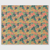Retro Funky Blume Pattern Geschenkpapier (Flach)
