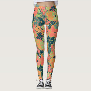 Retro Funky Blume Pattern Leggings