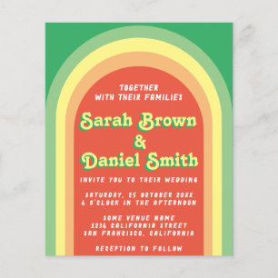 Retro-Funky-Bogen-grüne-Hochzeitseinladung zum kle