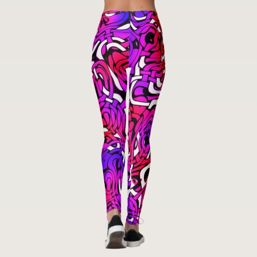 Retro Funky Bright Colors Pop Art Leggings (Rückseite)