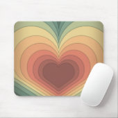 Retro Funky Colorful Heart Mousepad (Mit Mouse)