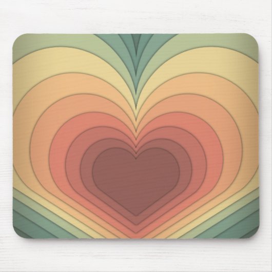 Retro Funky Colorful Heart Mousepad (Vorne)
