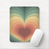 Retro Funky Colorful Heart Mousepad (Mit Mouse)