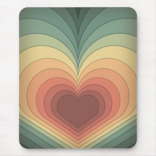 Retro Funky Colorful Heart Mousepad (Vorne)