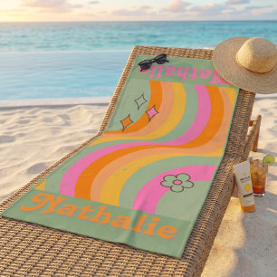 Retro Funky Farbige Vintage Benutzerdefinierter Na Strandtuch