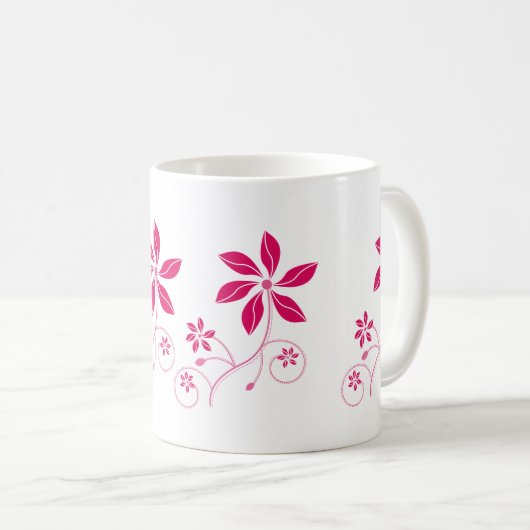 Retro - Funky Flower Beverage-Tasse Kaffeetasse (VorderseiteRechts)