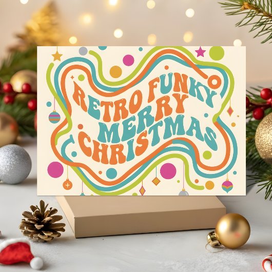 Retro Funky Frohe Weihnachten