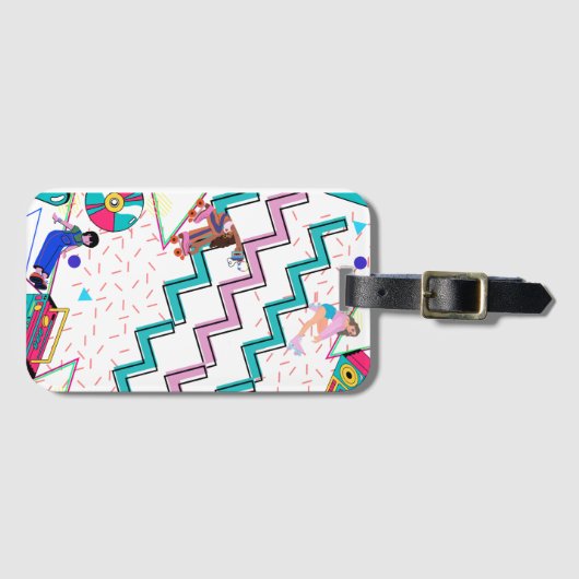 Retro Funky Gepäckanhänger (Vorderseite (Horizontal))