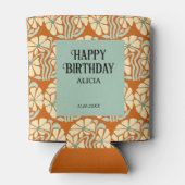 Retro Funky Groovy Boho Botanischer Geburtstag Dosenkühler (Rückseite)