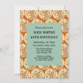 Retro Funky Groovy Boho Botanischer Geburtstag Einladung (Vorderseite)