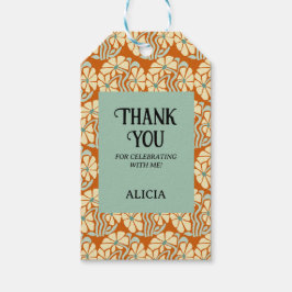 Retro Funky Groovy Boho Botanischer Geburtstag Geschenkanhänger