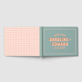 Retro Funky Groovy Colorful Pink Wedding Gästebuch (Voll)