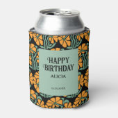 Retro Funky Groovy Daisy Birthday Can Cooler Dosenkühler (Kanne Vorderseite)