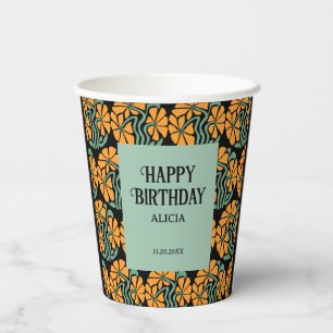 Retro Funky Groovy Daisy Blume Geburtstag Pappbecher