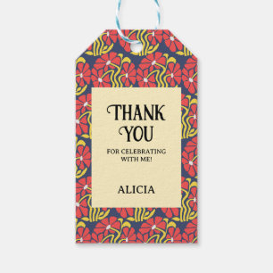 Retro Funky Groovy Trippy Daisy Floral Geburtstag Geschenkanhänger