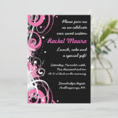 Retro Funky Hot Pink 16 . Geburtstag 16 Einladung (Stehend Vorderseite)