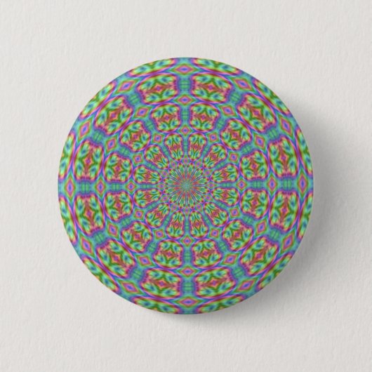 Retro-Funky-Kaleidoskop-Button Button (Vorderseite)