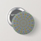 Retro-Funky-Kaleidoskop-Button Button (Vorne & Hinten)