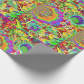Retro Funky lustige, farbenfrohe Sonnenblumenmaler Geschenkpapier (Ecke)