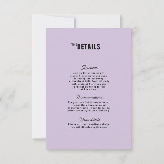 Retro Funky Modern Wedding Enclosure card RSVP Karte (Vorderseite)