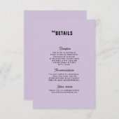 Retro Funky Modern Wedding Enclosure card RSVP Karte (Vorne/Hinten)