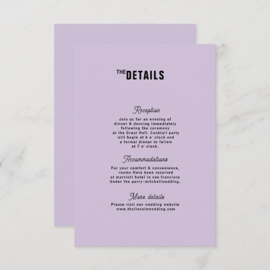 Retro Funky Modern Wedding Enclosure card RSVP Karte (Vorne/Hinten)