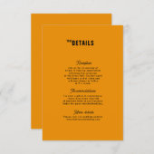 Retro Funky Modern Wedding Enclosure Card RSVP Karte (Vorne/Hinten)