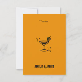 Retro Funky Modern Wedding Enclosure Card RSVP Karte