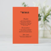 Retro Funky Modern Wedding Enclosure card RSVP Karte (Stehend Vorderseite)