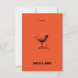 Retro Funky Modern Wedding Enclosure card RSVP Karte