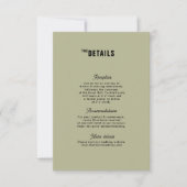 Retro Funky Modern Wedding Enclosure card RSVP Karte (Vorderseite)