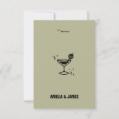 Retro Funky Modern Wedding Enclosure card RSVP Karte (Rückseite)