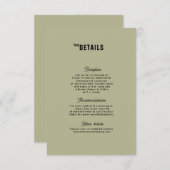 Retro Funky Modern Wedding Enclosure card RSVP Karte (Vorne/Hinten)