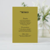 Retro Funky Modern Wedding Enclosure Card RSVP Karte (Stehend Vorderseite)