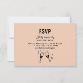 Retro Funky Modern Wedding RSVP Karte (Vorderseite)