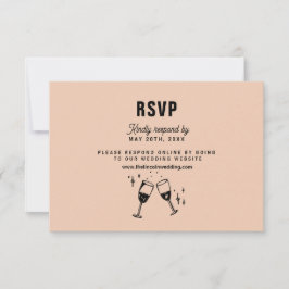 Retro Funky Modern Wedding RSVP Karte