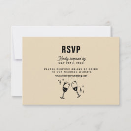 Retro Funky Modern Wedding RSVP Karte