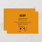 Retro Funky Modern Wedding RSVP Karte (Vorne/Hinten)