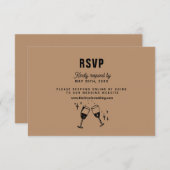 Retro Funky Modern Wedding RSVP Karte (Vorne/Hinten)