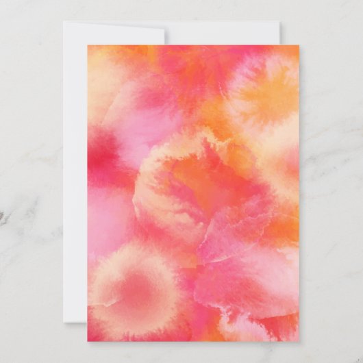 Retro Funky Moderne rosa orange Hochzeit Einladung (Rückseite)